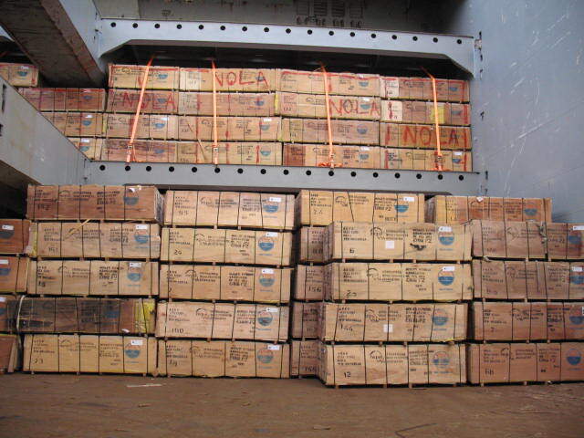 Argo plywood loaded on a vessel about to leave Indonesia